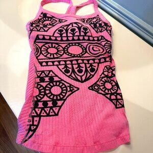NIke Dry Git sports top with built in bra XS Pink Ribbed